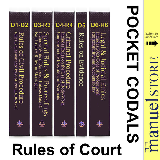 Pocket Codal (2023) Rules of Court - Civil Procedure Criminal Special Proceedings Legal & Judicial Ethics Code of Professional Responsibility Accountability CPRA
