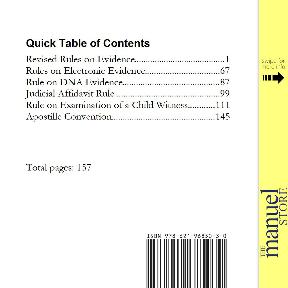 Pocket Codal (2024) - Rules of Evidence – themanuelstore