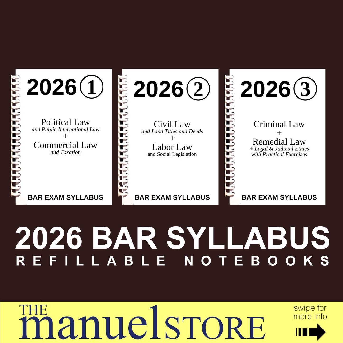 Bar Syllabus (202X) - Examination Notebook Binder Outline Space for Exam Notes Lopez