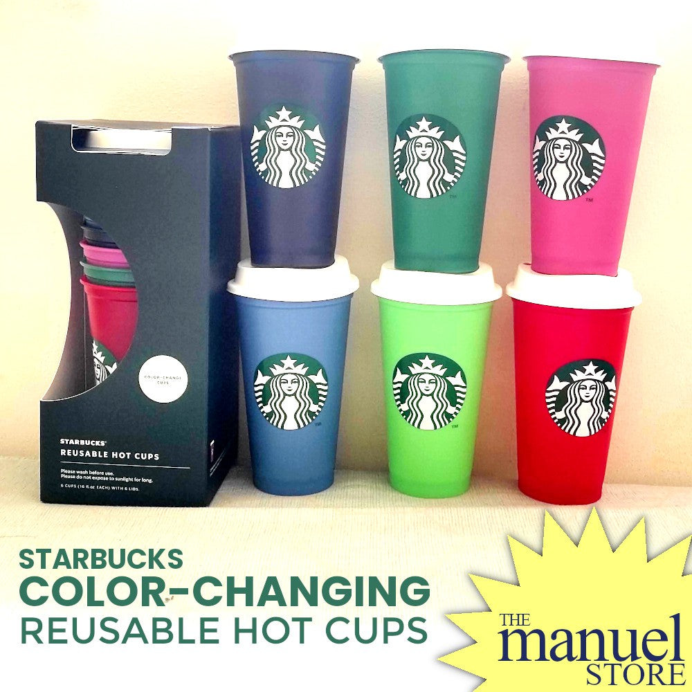 Reusable Hot Grande Cups Holiday Color Changing (Pink Blue Green Red) Tumbler Plastic