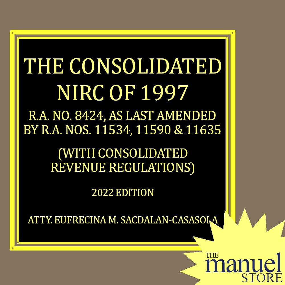 Sacdalan-Casasola (2019/2022) - The Consolidated NIRC of 1997 as amended Taxation Tax CREATE TRAIN