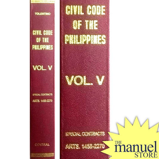 Tolentino Vol. 5 - Special Contracts - Commentaries and Jurisprudence on the Civil Code