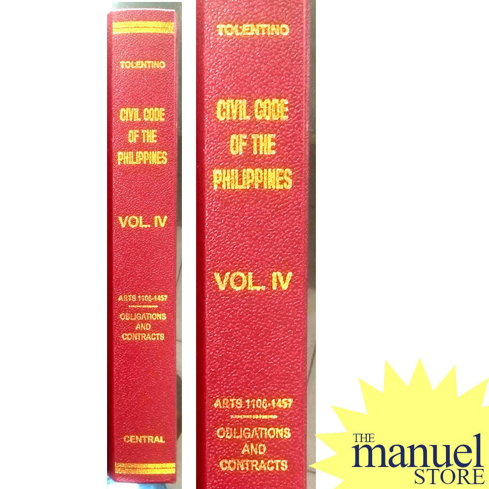 Tolentino Vol. 4 (1991) - Obligations and Contracts Comments & Jurisprudence on the Civil Code