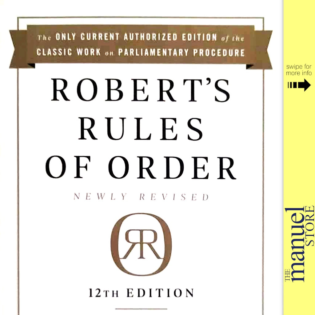 Robert's Rules of Order (2020) Parliamentary Procedures 12th Edition