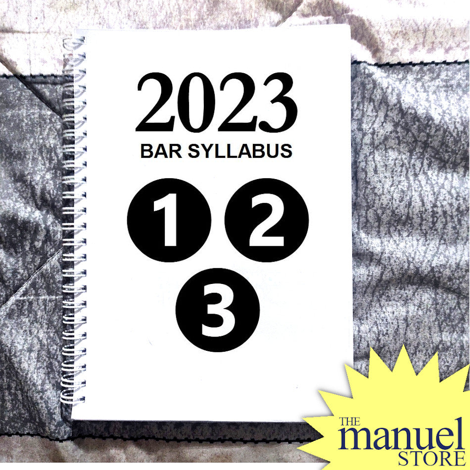 Bar Syllabus (2023/2024) - Examination Notebook Outline Space for Exam Notes Hernando